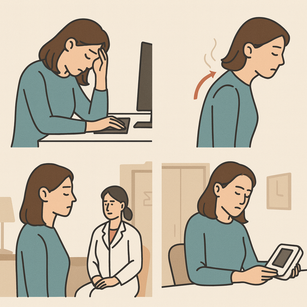 거북목 통증 여자 이미지